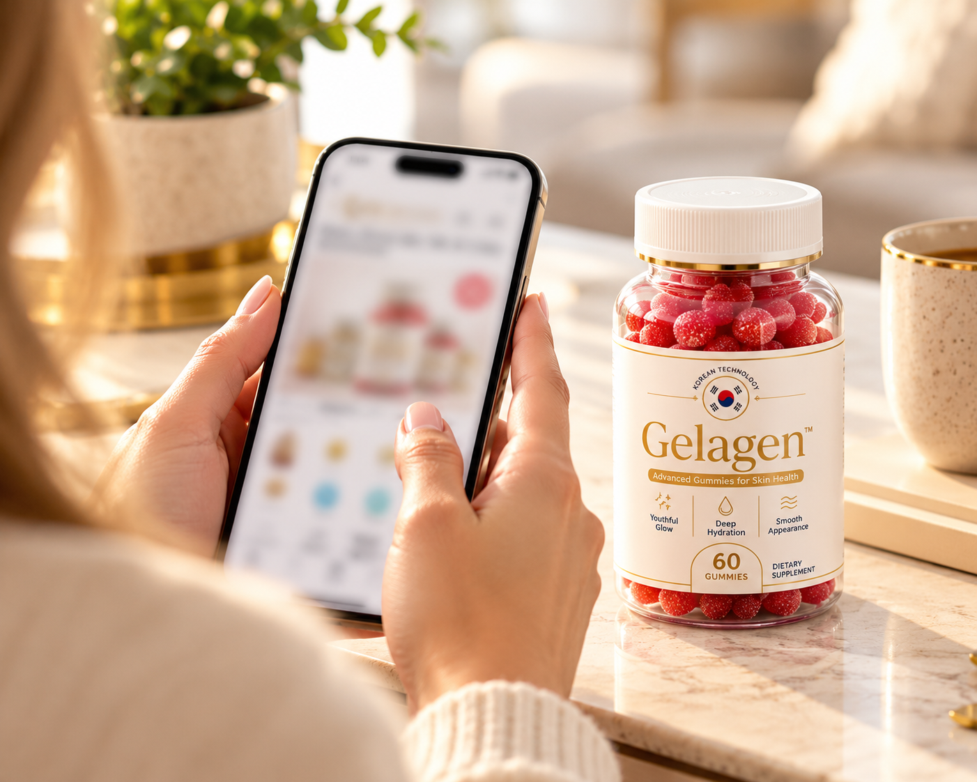 Ordering Gelagen online from a smartphone