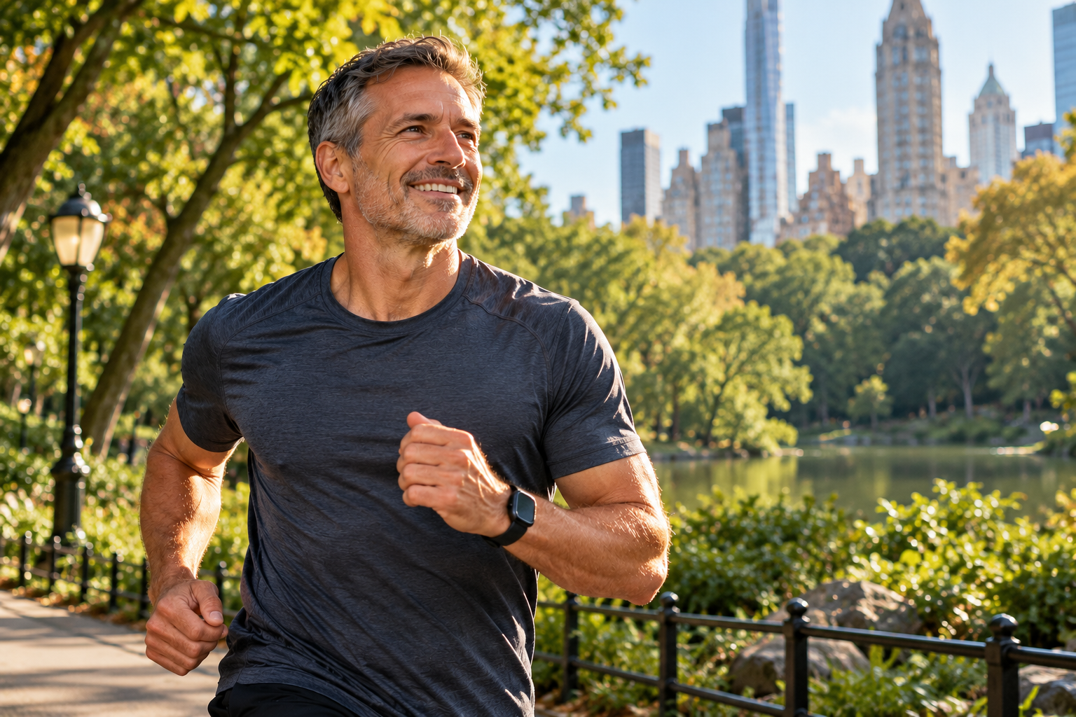 Energetic man during an active day