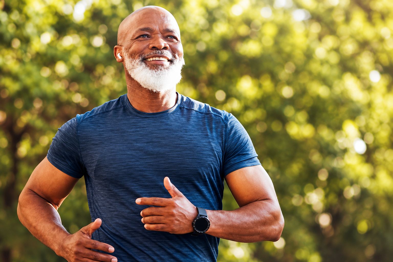 Active man in his forties during his daily routine